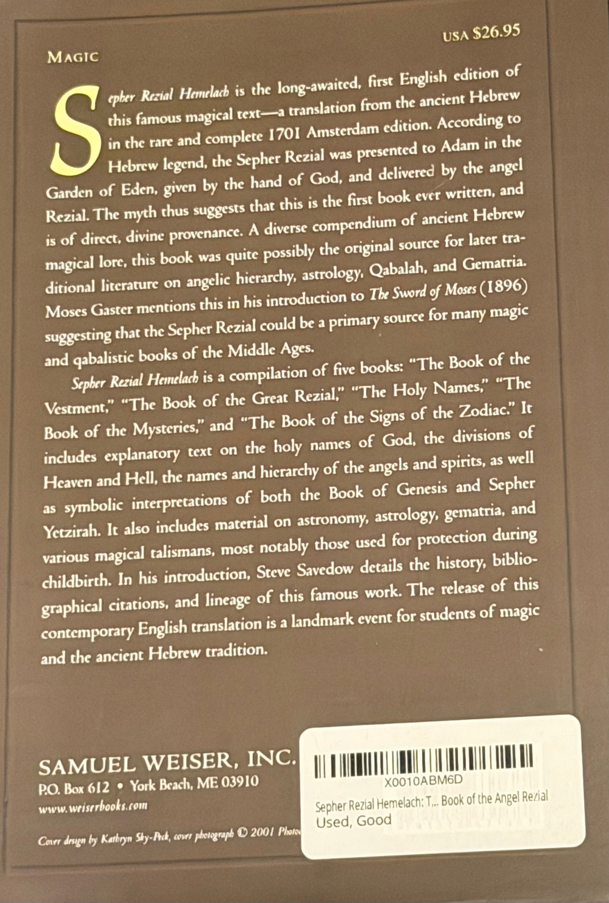 The Book of the Angel Rezial edited and translated by Steve Savedow