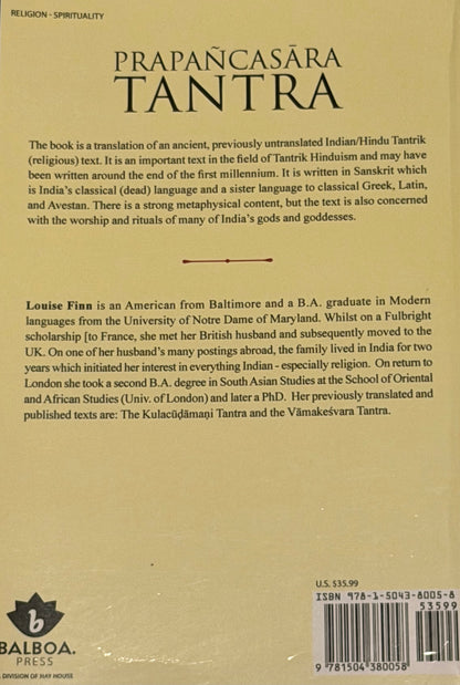 PRAPAÑCASĂRA
TANTRA
THE TANTRA ON THE NATURE OF CREATION by LOUISE M. FINN